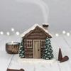 Cartoon Chimney Hut Decoration Delicate Incense Cone Burner  Christmas Party