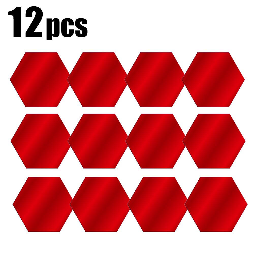 6/12pcs 3D Mirror Wall Stickers Hexagon Shape Acrylic Removable Wall Sticker Decal DIY Home Decoration Art Mirror Ornaments