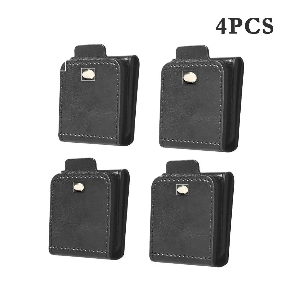 2/4pcs Car Seat Belt Adjuster PU Leather Black Seat Belt Protection Limiter Child Comfortable Clip Anti-stretching Fixed H5E3