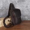 Crazy Horse Leather Men's Chest Bag, Genuine Leather Waist Bag, Retro Business Casual Top Layer Cowhide Small Shoulder Bag, Chest Bag