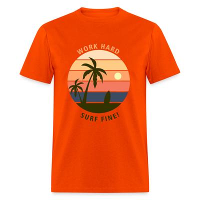 Work Hard Surf Fine shirt Ocean Beach Sunset Lover Surfing T-Shirt Maat S-6XL