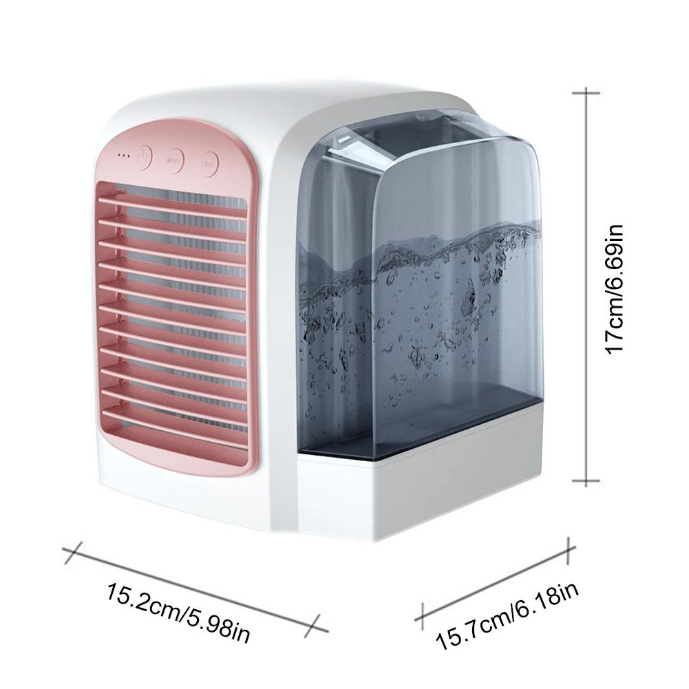 Summer New Water-Cooled Fan Personal Mini Air Cooler Humidifier Portable Air Chiller 3 Gear 380ml Tank for Bedroom Living Room