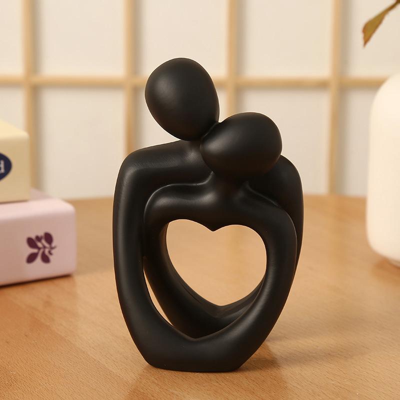 Romantic Love Sculpture Resin Figurine Ornament Creative Abstract Couple Statue For Wedding Party Table Home Decoration