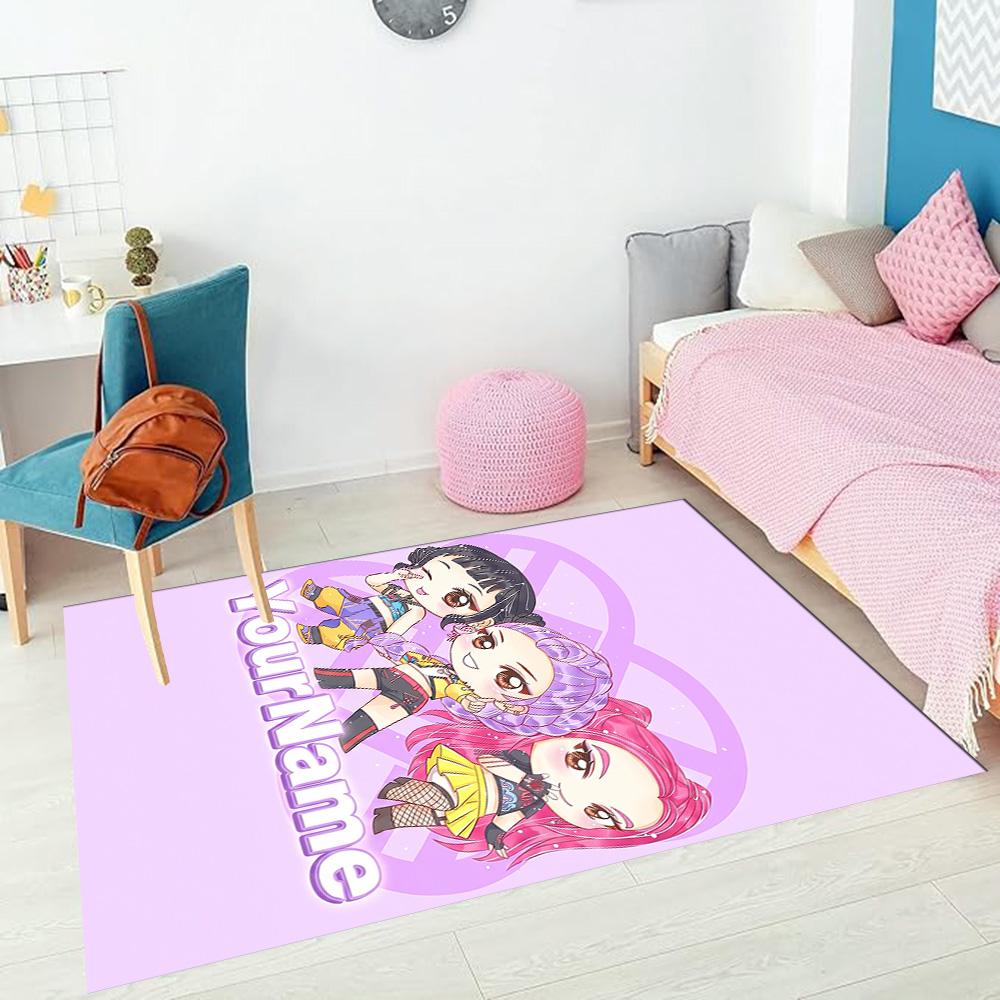 Ragazze Cacciatrici di Demoni (4) Personalizza il tuo tappeto con nome, cuscino per sedia da ufficio, regalo per camera da letto, soggiorno di casa.