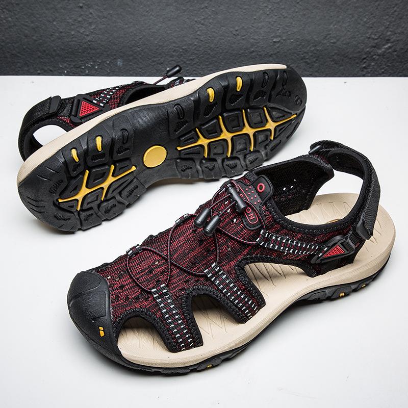 Summer cowhide beach shoes outdoor men's casual shoes bag head breathable large size mountaineering sports men's sandals