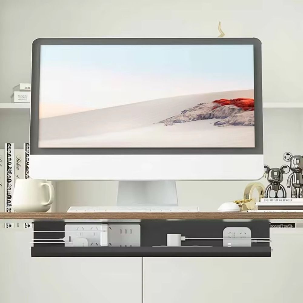 PVC Under Table Cable Organizer Space Saving Office Wire Organizer Holder  for Home Office