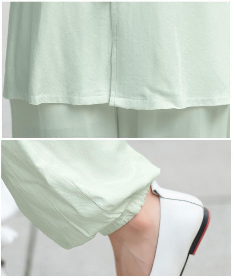 Zen Style Tai Chi & Yoga Two-Piece Set: Meditation & Healing Wear in New Chinese Design