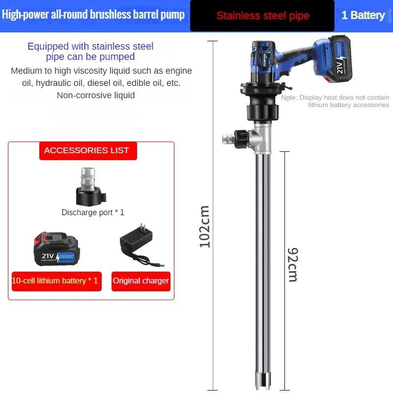 Portable Lithium Battery Oil Diesel Pump Special Brushless Oil Barrel Pump High-power Rechargeable Refueling Pump