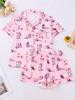 Set Pigiama Cucciolo Cartone Animato Transfrontaliero - Collo a revers, Manica corta e Pantaloncini