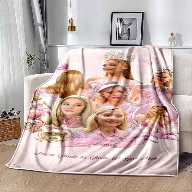 3D Glinda Musical Movie Wicked Cartoon Soft Plush Blanket,Flannel Blanket Throw Blanket for Living Room Bedroom Bed Sofa Cover