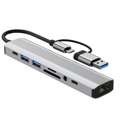 9 In 1 USB C Adapter Desk Docking Station With Ethernet Port And Card Reader USB Type C Port For Laptop PC Tablets