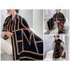 Premium Double-Sided Jacquard Houndstooth Scarf Wrap Women Winter Fall Warm Cotton Blend Shawl 185x70cm
