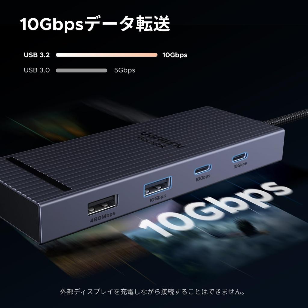 UGREEN Revodok Pro Hub 100W PD Fast Charging 10Gbps High Speed Data Transfer HDMI Output microSD SD Card Slots Compatible with MacBook USB-C Type-c