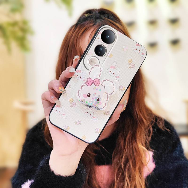 Fashion Design Dirt-resistant Phone Case For VIVO V50 Lite 5G Global Rotatable stand Quicksand Waterproof Cartoon TPU