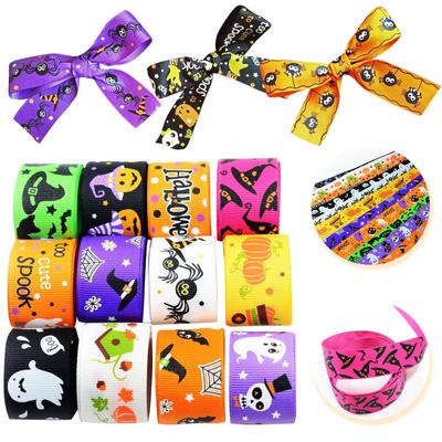 12PC 25mm Wide Grosgrain Ribbons   Print Ribbon Festival Ribbon Gift Wrap Party Decorations