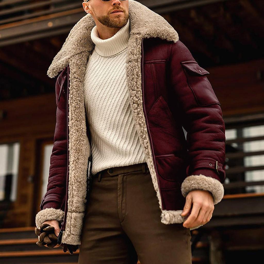 Warm Winter Men's Jacket Thickened Suede Faux Fur Jacket Independent Station