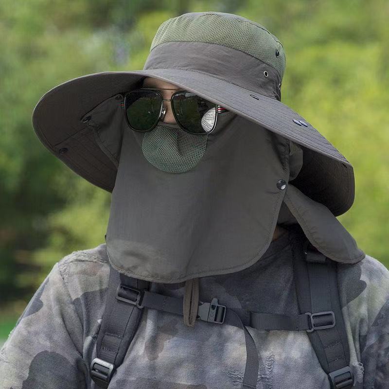 Klassischer Flacher Sonnenhut Mit Großem Schirm Und Sonnenschutz Für Herren Sommerliche Outdoor-Kleidung