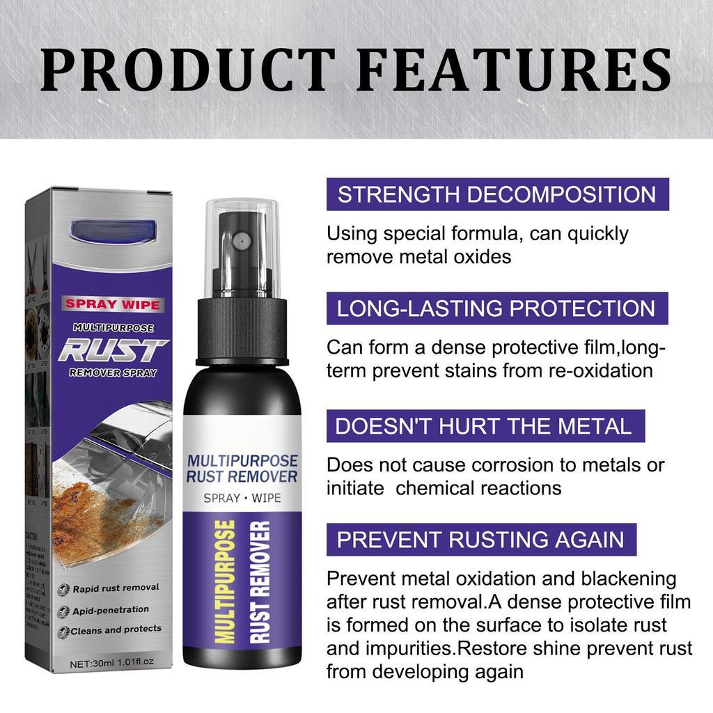 Super odstraňovač rzi ve spreji na kovový povrch Chromový lak Čištění žehličky do auta Účinný konvertor rzi Příslušenství ve spreji do auta 30/50 ml