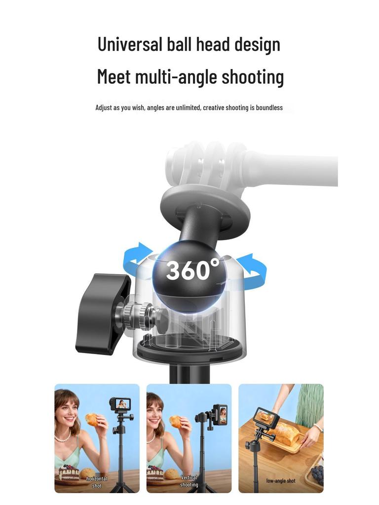 TELESIN Universal Ball Head Tripod and Selfie Stick for DJI Action/Nano Mini 3.0