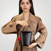 Borsa a secchiello singola tracolla in vera pelle da donna