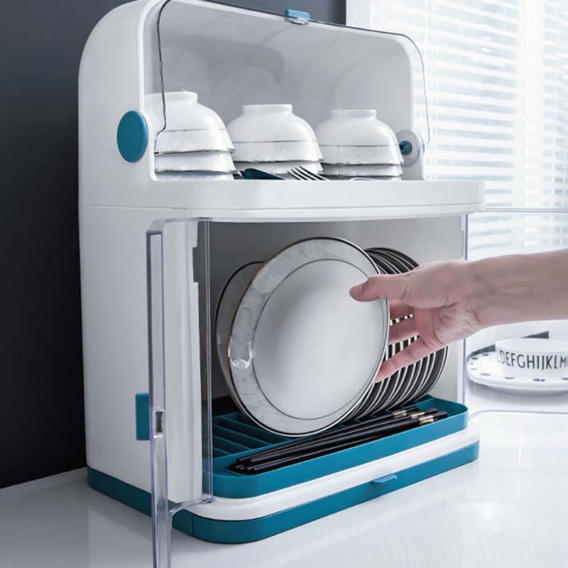 2 Layers Bowl Drainer Cupboard Kitchen Dish Rack Drying Rack Dishes Home Holder Plastic Plate Storage Table Organizer