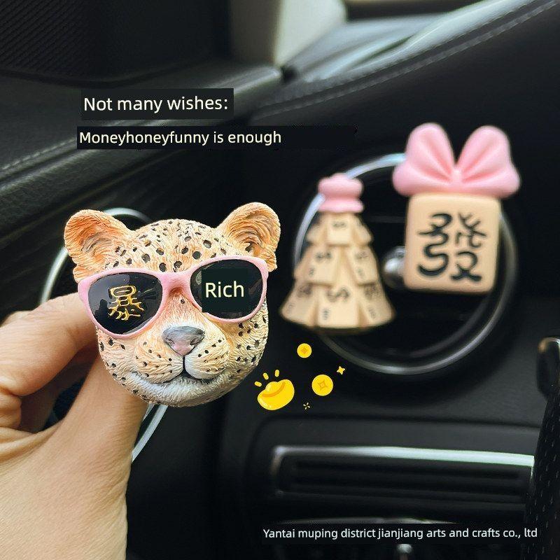 2026 New Year Wealth Gift Box Car Air Freshener Perfume Car Vent Decoration Car Interior Accessories Diffuser Stone