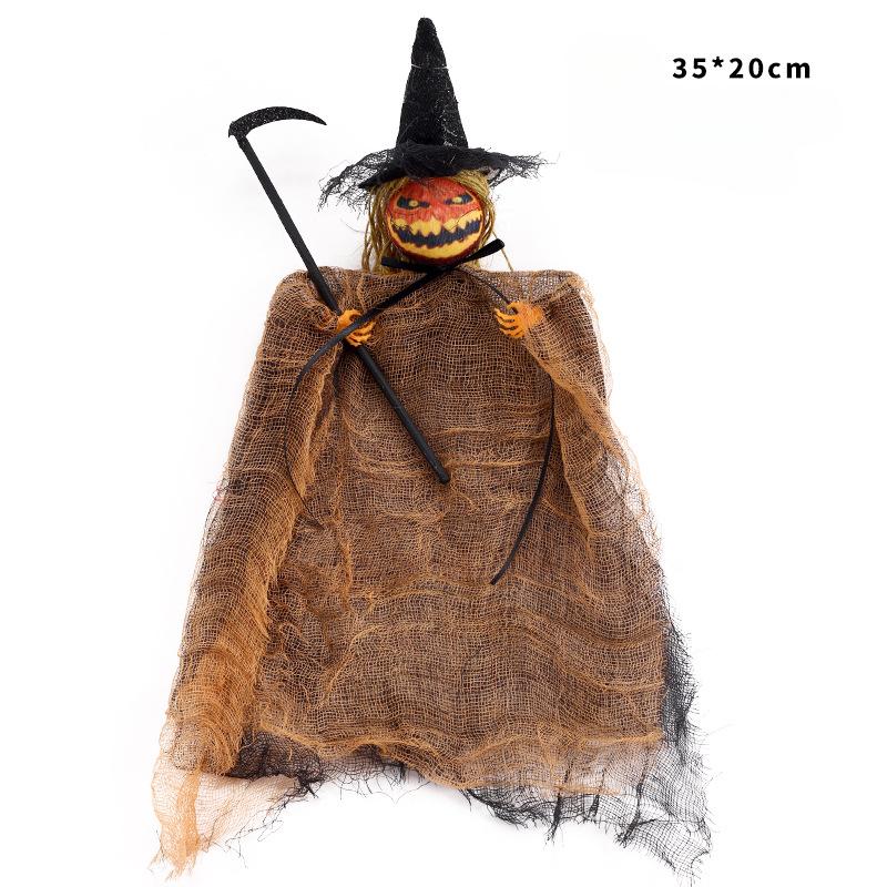 Pumpkin Figurine Pendant Halloween Atmosphere Decoration Halloween Home Haunted House Party Hanging Ghost Fun Props Decoration