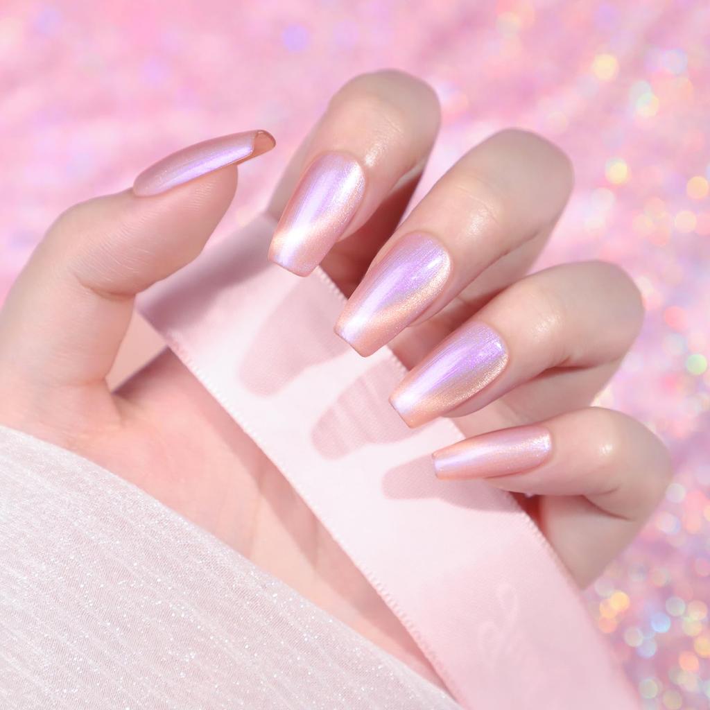 PEACECOLOR Magnetic Nail Mermaid Princess Gel Nail Color Cat Eye Magnetic Light Gift Polish, Colors, 6-Piece Set, Gel, Design, Gel, Microparticles,