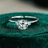 Moissanite Engagement Rings for Women S925 Sterling Sliver Plated White Gold Promise Ring for Her Gift