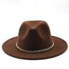 New thin chain accessories European and American autumn and winter solid color woolen top hat European and American fashion jazz hat