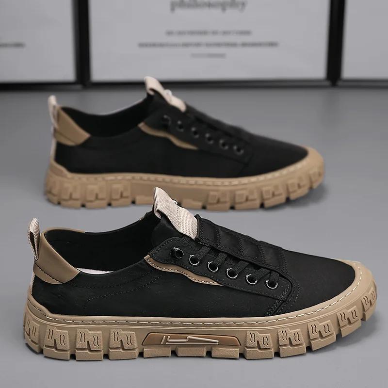 Pantofi sport pentru bărbați, pantofi de mers pe jos, cu talpă din PVC, respirabili, antiderapanți, la modă, gri, din pânză, pentru bărbați