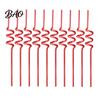 Translucent Spiral Straws 10PCS Plastic Straws, Colorful Twisted Drinking Food-Grade Cocktail Party PETG Reusable Drink Accessories for Cocktails
