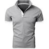 Herren T-Shirt Casual Polo Kurzarm T-Shirt Einfarbig Sport Top Mann Revers Weiß Schwarz Polos Shirts