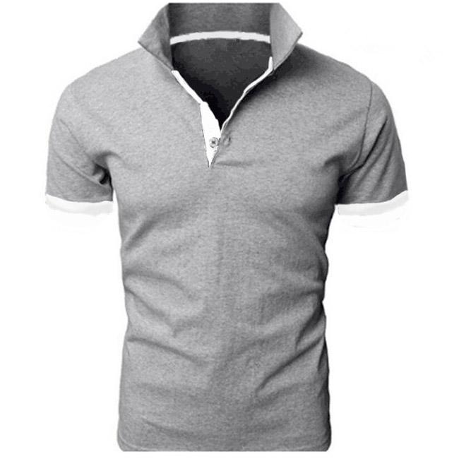 Herren T-Shirt Casual Polo Kurzarm T-Shirt Einfarbig Sport Top Mann Revers Weiß Schwarz Polos Shirts