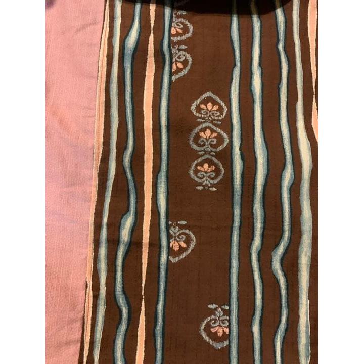 Used Dark Green, Brown, Pink Retro Japanese Pattern Skirt 165
