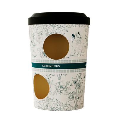 Cat Villa: Extra Large Double-Layer Scratch-Resistant Cardboard Bed & Scratching Board In Coffee Cup Style