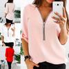 Women Chiffon Summer T-Shirt Fashion Tee Comfortable Long Sleeve Clothing Blouse New Tops Hot Casual Loose