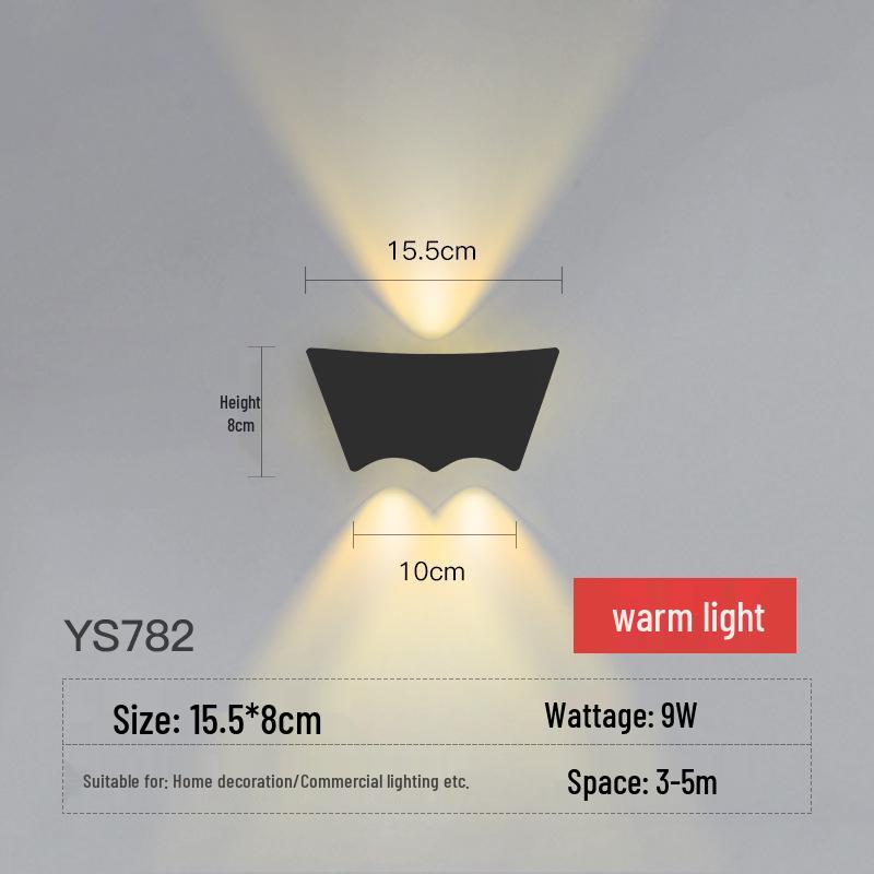 Super Bright Waterproof LED Wall Light - Up and Down Exterior for Balcony, Staircase, Courtyard
