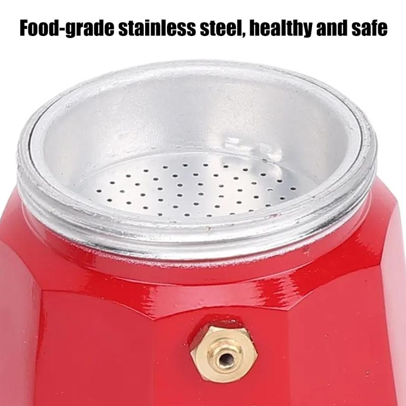 Double Tube Aluminum Mocha Pot for Sharing Coffee with a Friend Food Grade 2 Cup Stovetop Espresso Maker Coffee Kettle