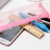 Students Visible Mesh Storage Bags Large Capacity Pen Pencil Case Stationery Storage Box Makeup Brushes Toiletries Organizer Bag