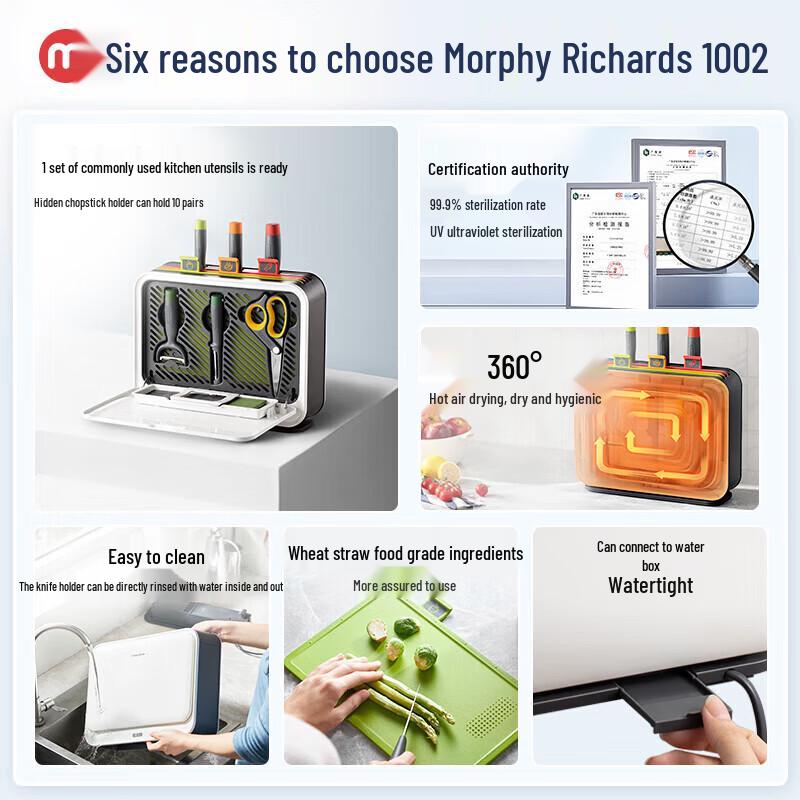 Morphyrichards UV Knife, Chopstick & Cutting Board Sterilizer CN plug (adapter included)