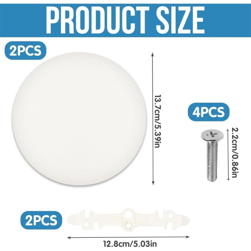 2Pcs Professional Electrical Box Cover with Concealed Screws Plastic Round Hole Cover Light Weight Ceiling Cover Plate