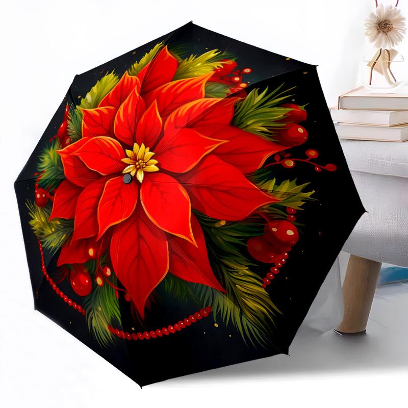 Blumenfantasy mit Schmetterlingen Automatischer Outdoor-Regenschirm Einziehbares Design mit 8 Speichen Langlebig Leicht Perfektes Geschenk für Freunde Familie