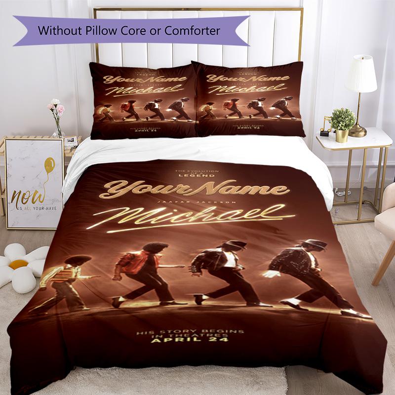 Michael Jackson 202 Customize Your Name Bedding Set Breathable Duvet Cover with Pillowcases Home Decoration Birthday Gift