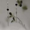 Dark Aesthetics Gothic Sliver Color Cross Sword Pendant Dangle Earrings for Women Halloween Witchcraft Jewelry Rock  Accessory