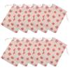 10Pcs Christmas Cotton Drawstring Bags Snowflake Pattern Candy Pouches Holiday Gift Wrapping Bags Small Fabric Candy Storage