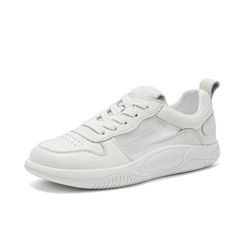 Leather Thick-soled Little White Shoes Women's New Spring and Summer Mesh Breathable, Light and Soft-soled Sports Board Shoes