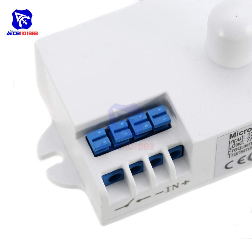 diymore 5.8GHz Microwave Radar Motion Sensor Body Motion Detector Sensor Induction Switch for Home Light Switch DC 12V-24V