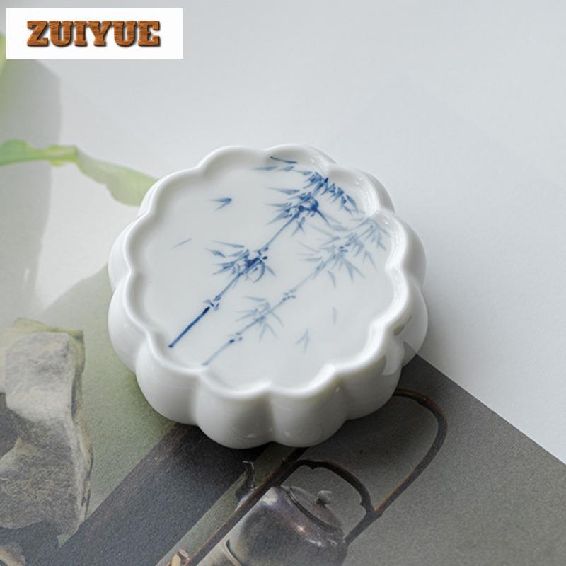 Porta Coperchio in Bambù Dipinto a Mano Teiera in Ceramica Fiorita Boutique Porta Coperchio Cornice Coperchio Fatta a Mano Scaffale Coperchio Teiera Zisha Regali per Set da Tè