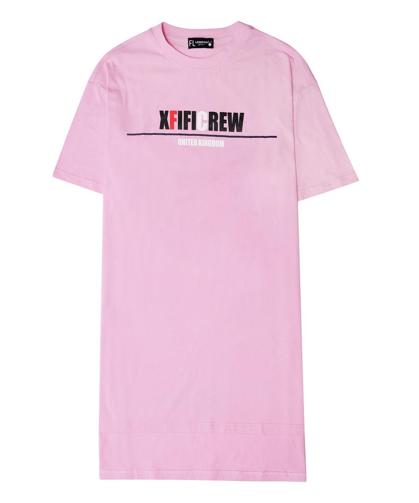 Pipilapin Asymmetrical Hem Mini T-Shirt Dress/Fs8Wop02F Pink